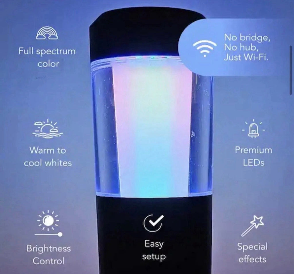 Black RGB Integrated LED Smart Wi-Fi Round Landscape Path Light