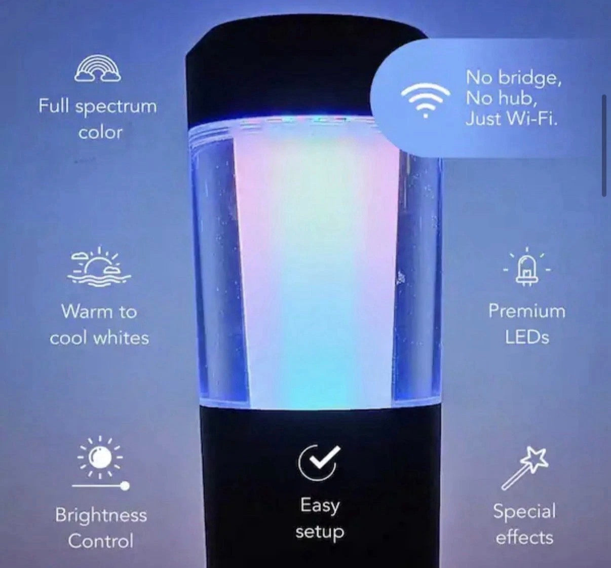 Black RGB Integrated LED Smart Wi-Fi Round Landscape Path Light