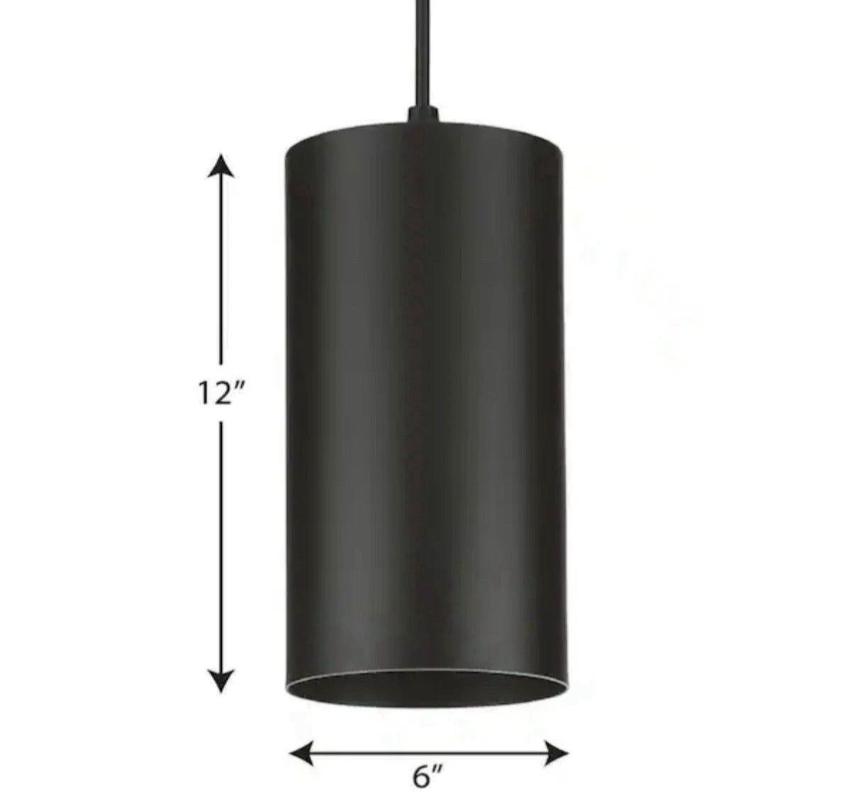 Progress Lighting P500356-031 6IN Cylinder Outdoor Pendant Light
