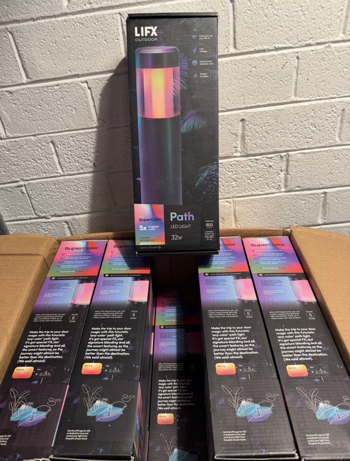 Black RGB Integrated LED Smart Wi-Fi Round Landscape Path Light